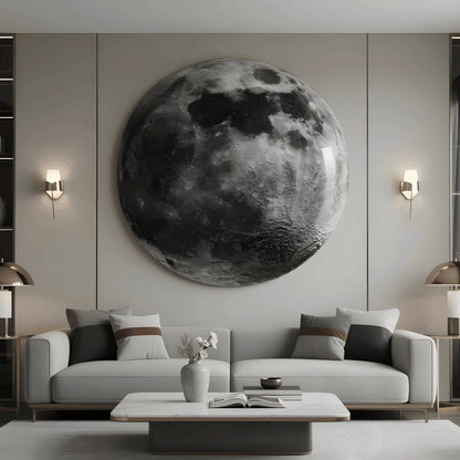 Full Moon Glass Wall Art.