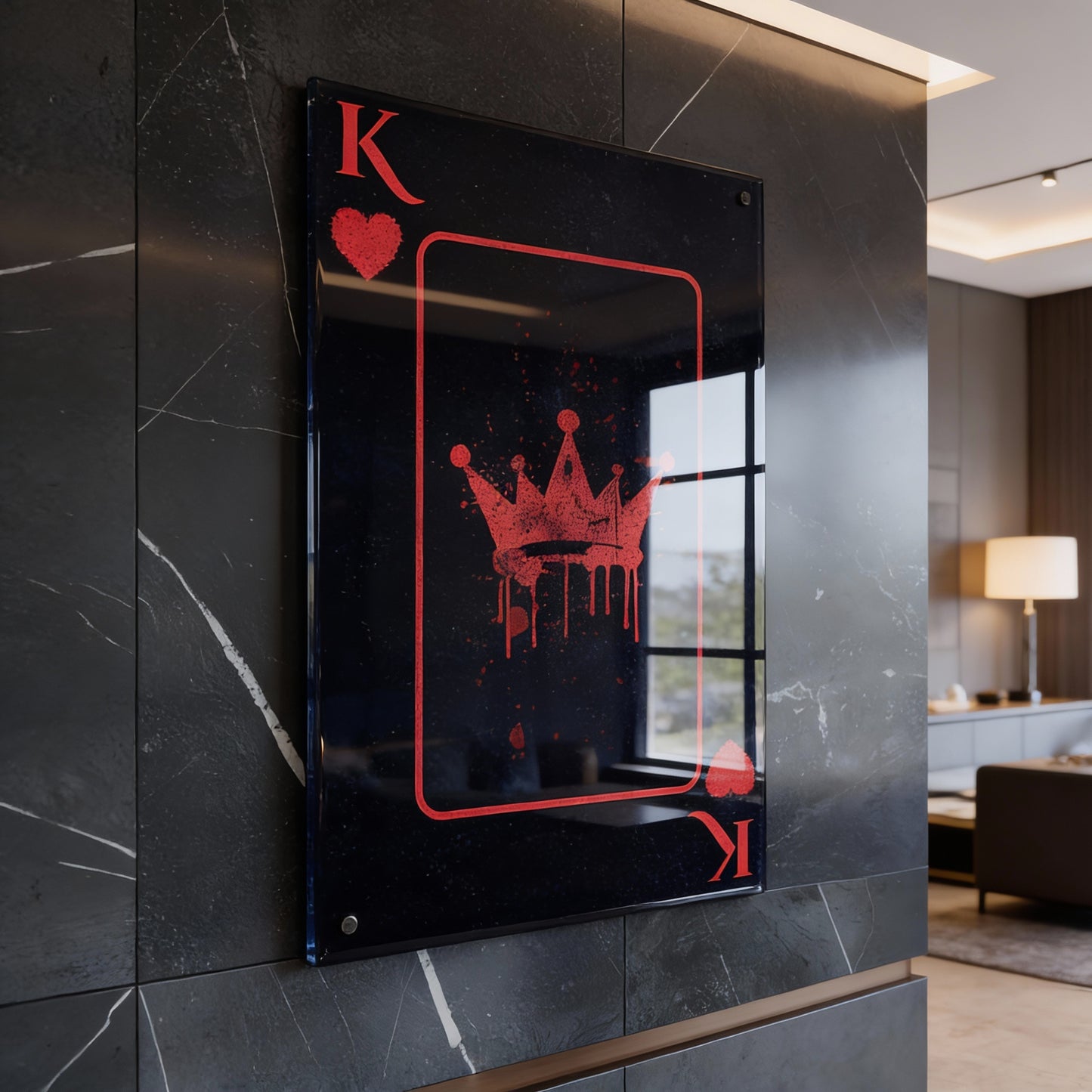 Kings Of Heart Glass Wall Art