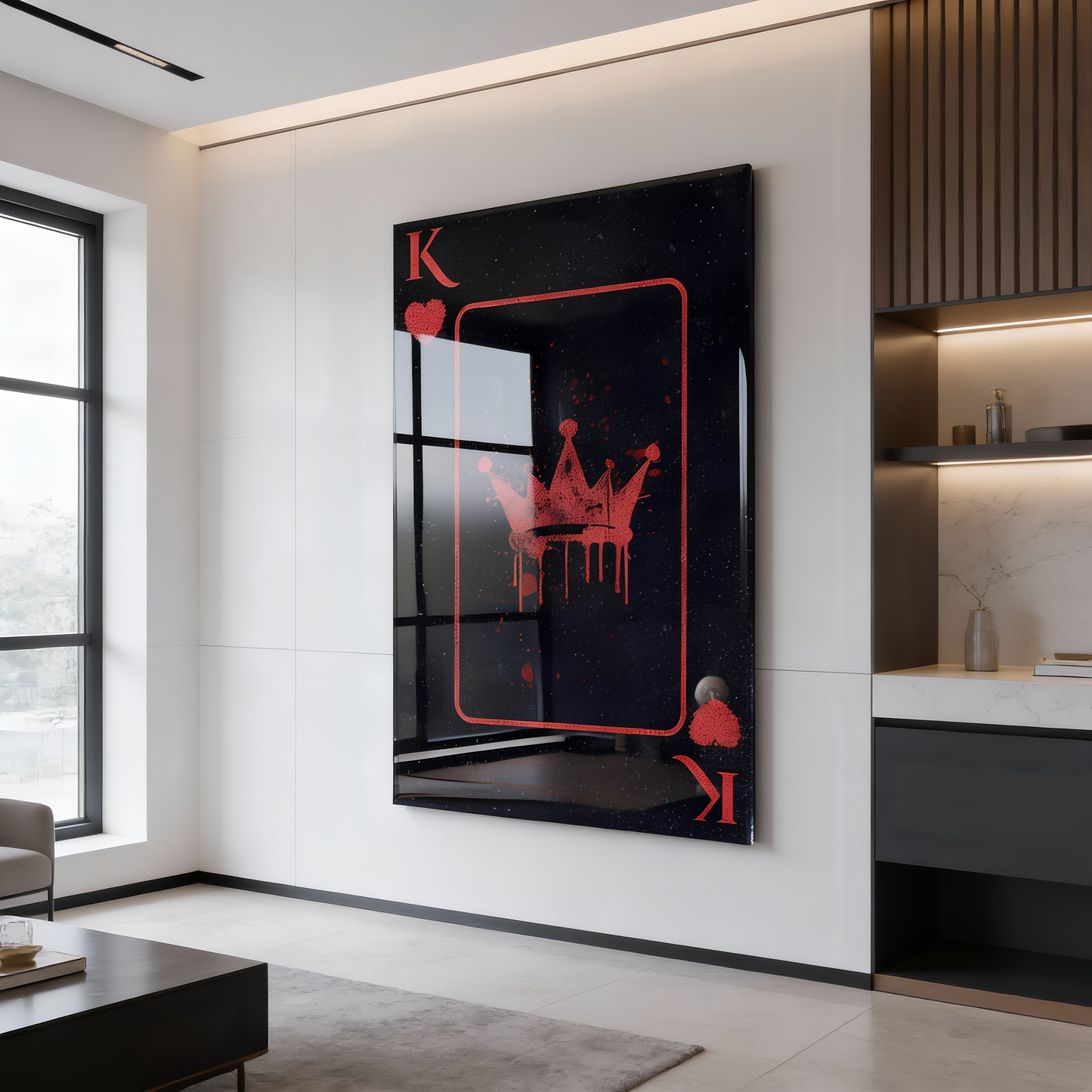 Kings Of Heart Glass Wall Art