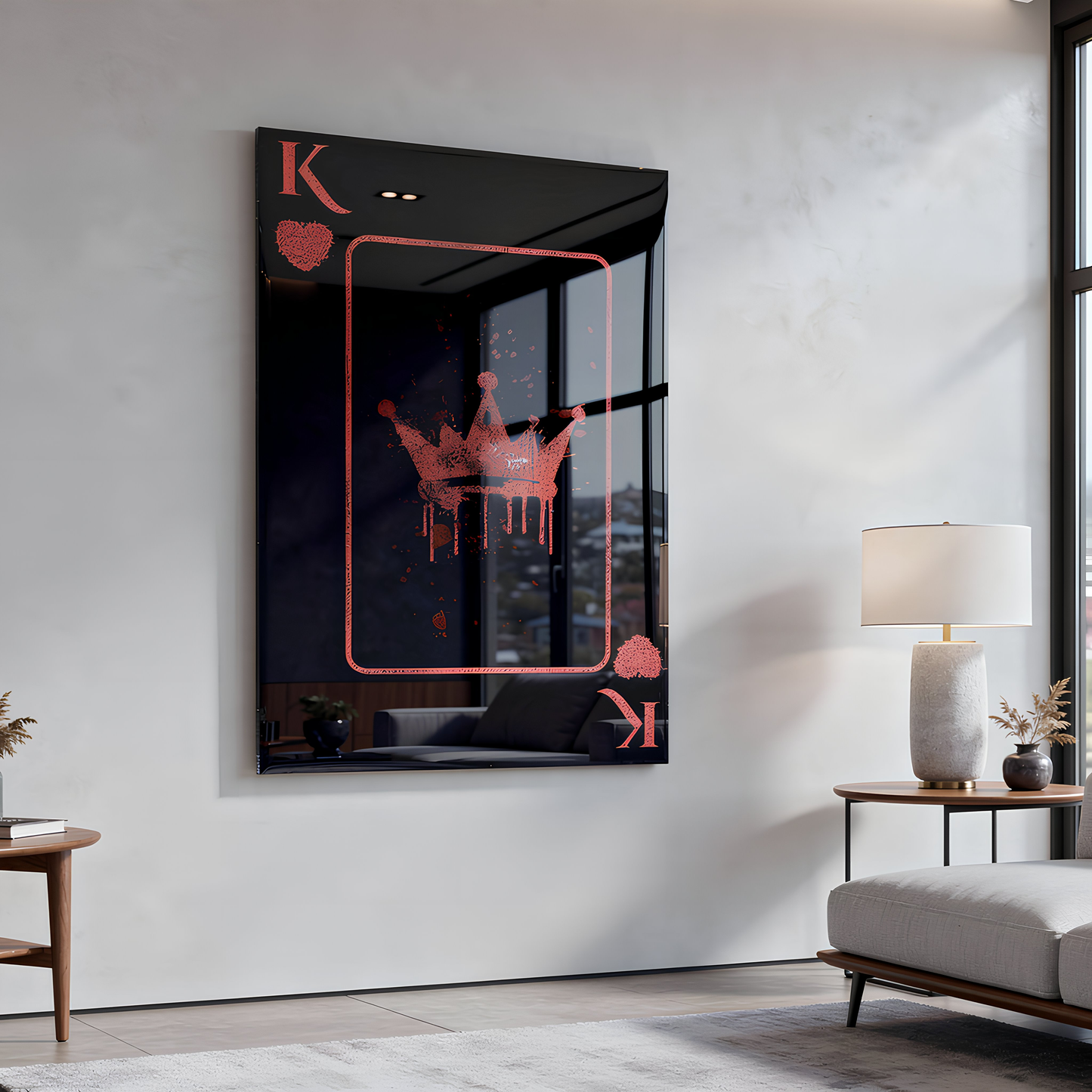 Kings Of Heart Glass Wall Art