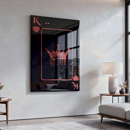 Kings Of Heart Glass Wall Art