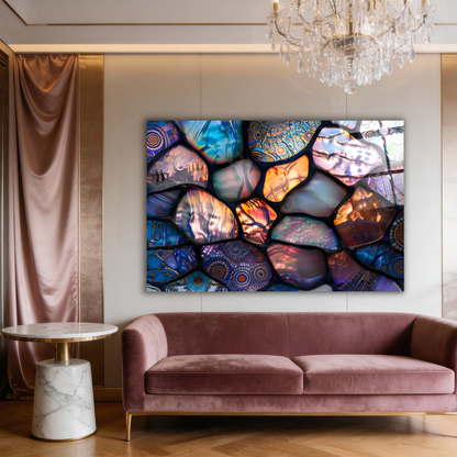 Abstract Stained Glass Mosaic Wall Art
