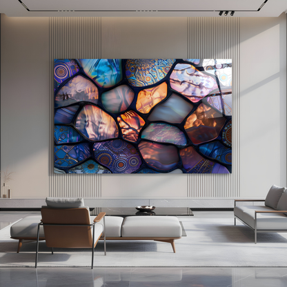 Abstract Stained Glass Mosaic Wall Art