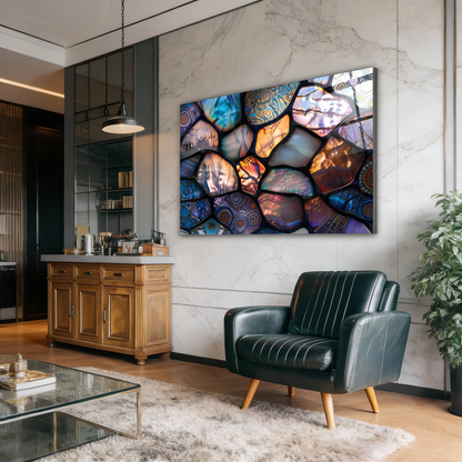 Abstract Stained Glass Mosaic Wall Art