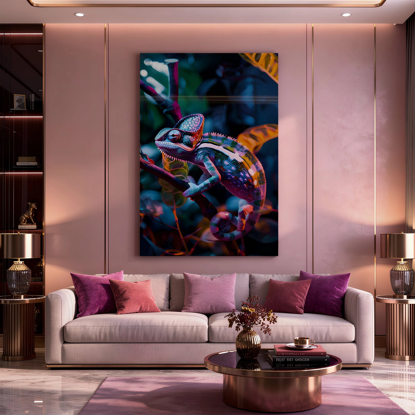 Chromatic Chameleon Glass Wall Art – Colorful Modern Glass Decor