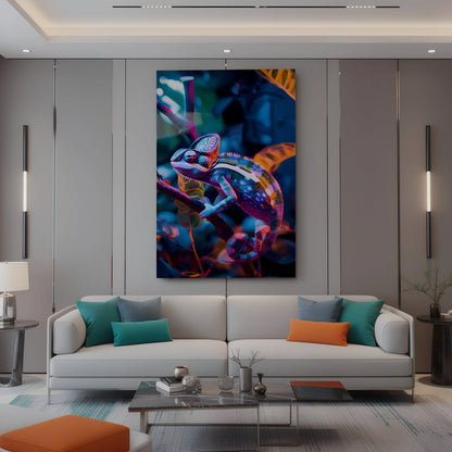 Chromatic Chameleon Glass Wall Art – Colorful Modern Glass Decor