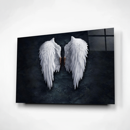 Guardian Angel Wings Faith Inspired Glass Wall Art