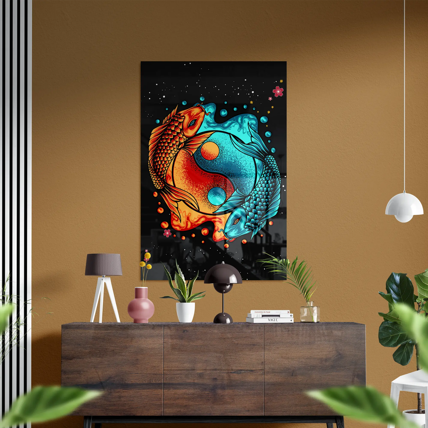 Yin & Yang Harmony Glass Print