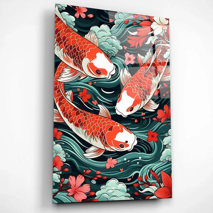 Trinity Flow Koi Harmony Glass Poster