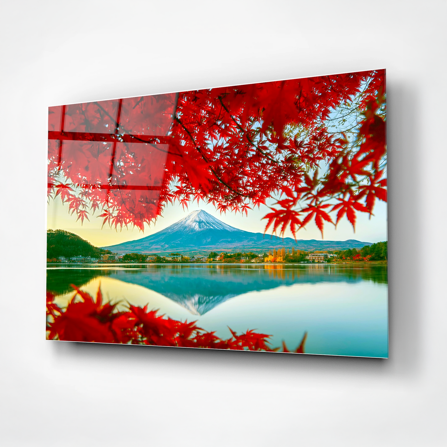 Mount Fuji Echoes of Autumn Glass Poster