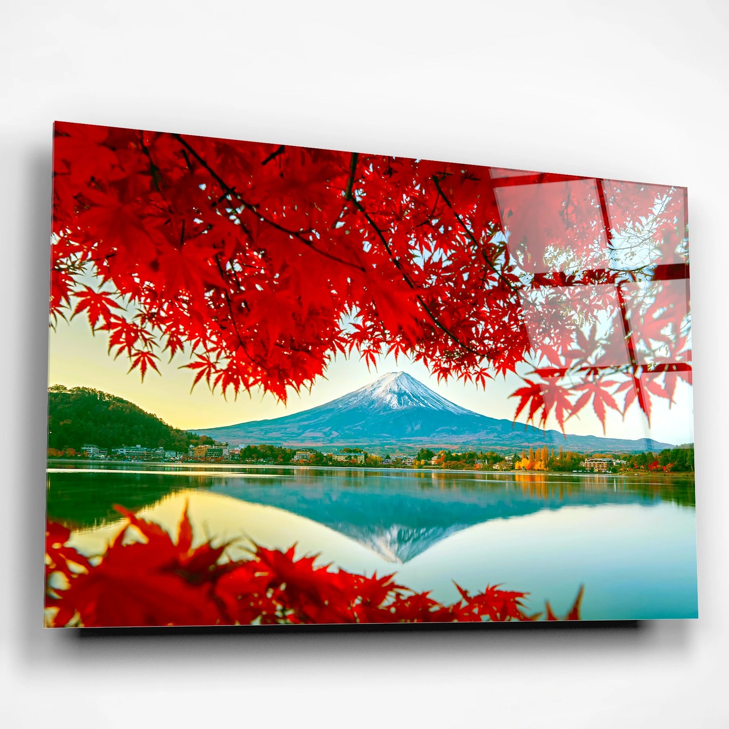 Mount Fuji Echoes of Autumn Glass Poster