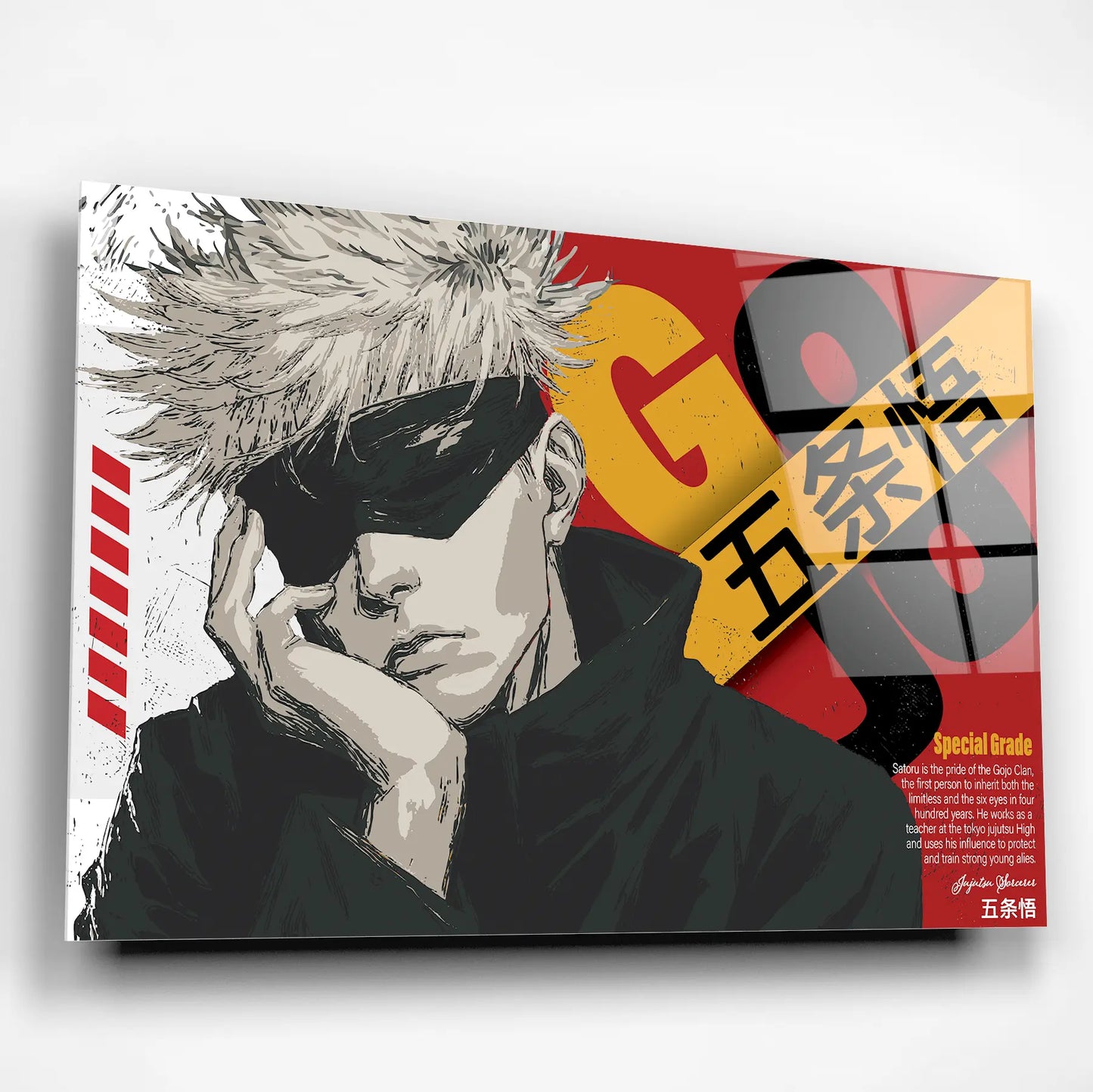 Gojo Satoru Special Grade – JJK Inspired Glass Art