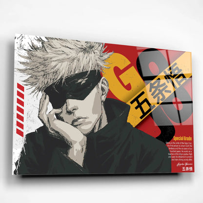 Gojo Satoru Special Grade – JJK Inspired Glass Art