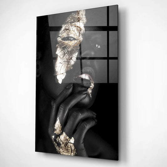 Luminous Gold – Hand & Face Glass Poster