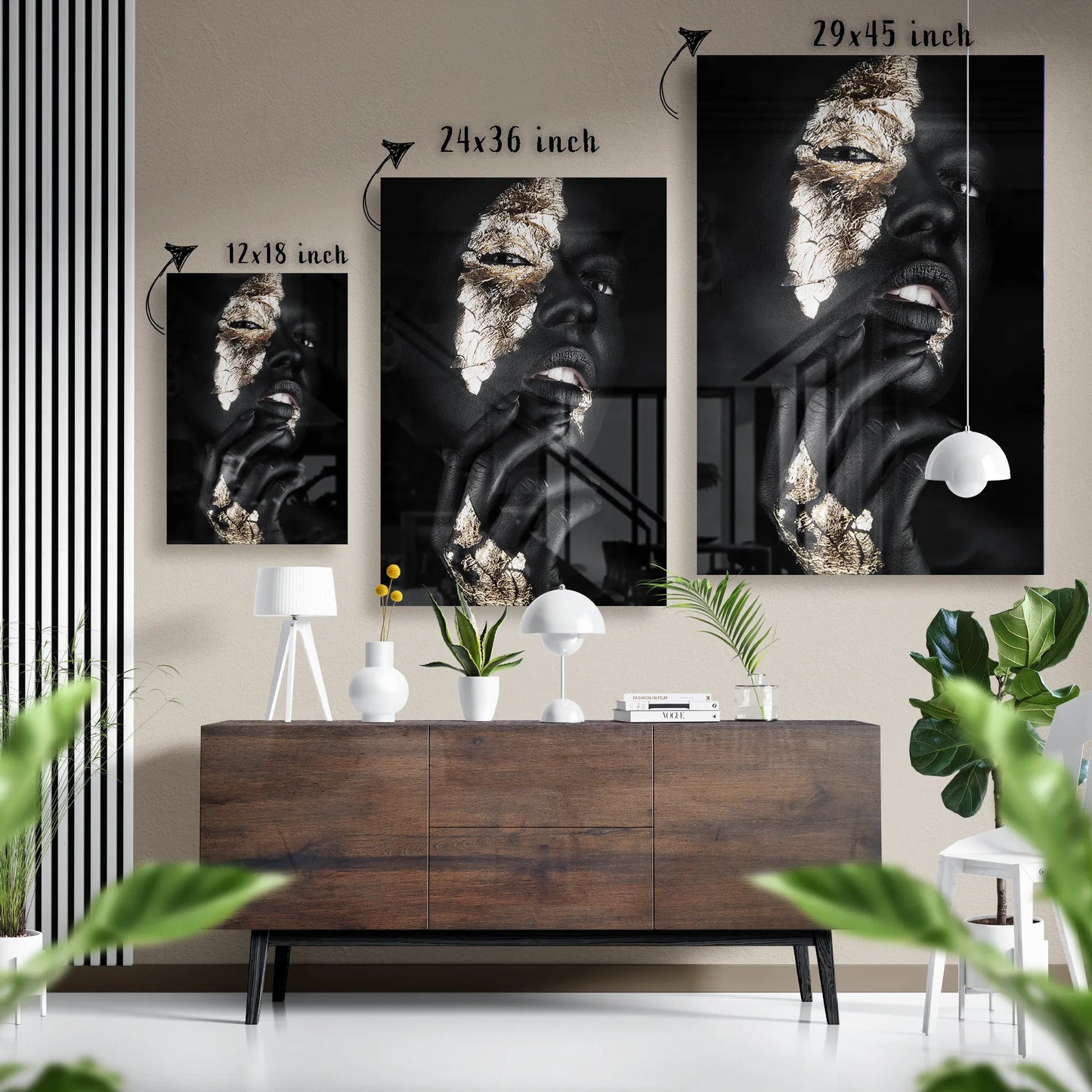 Luminous Gold – Hand & Face Glass Poster