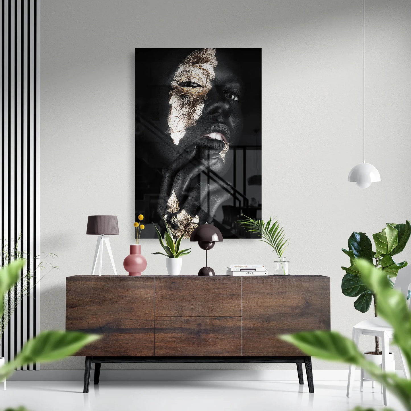 Luminous Gold – Hand & Face Glass Poster