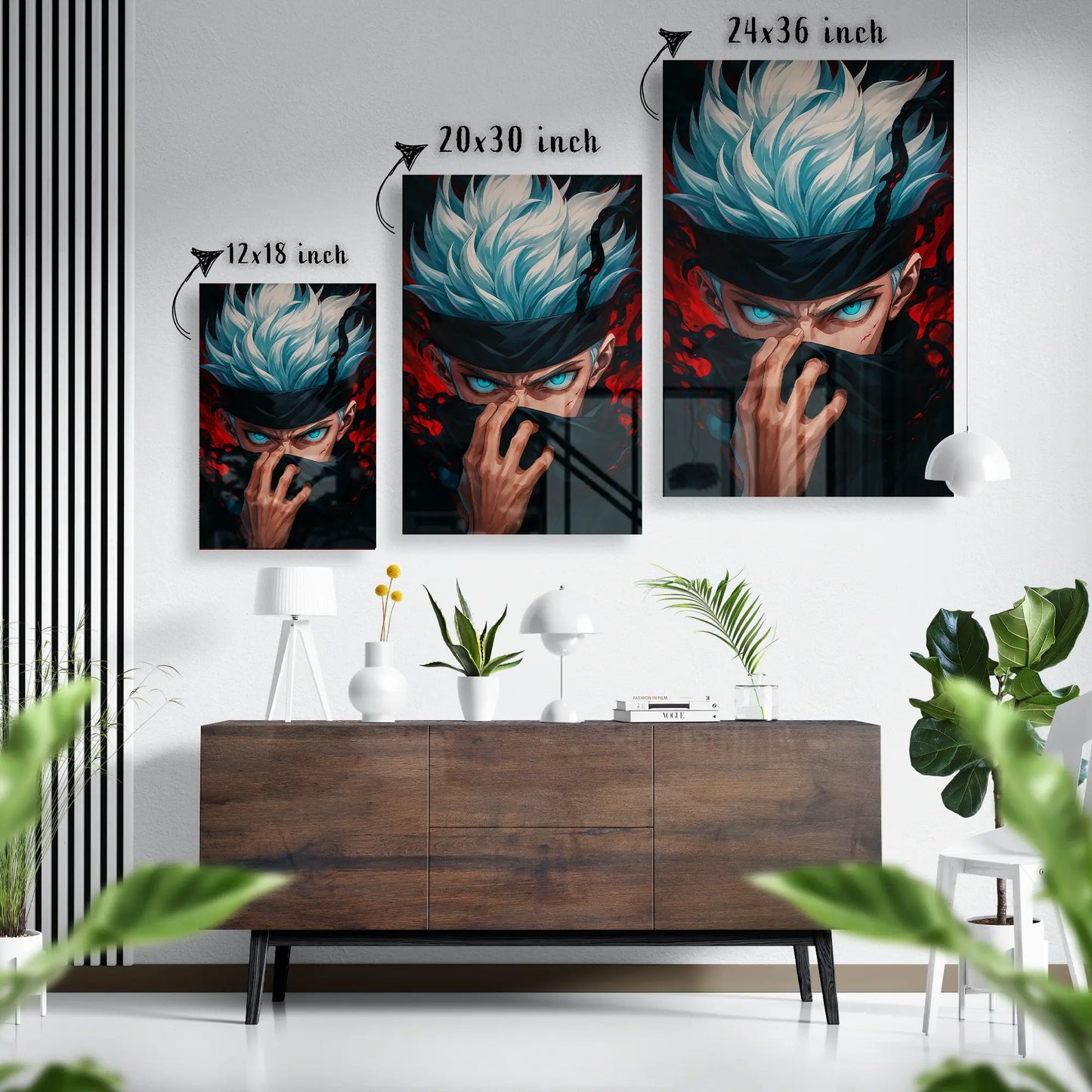 Satoru Gojo – Limitless Domain Glass Poster