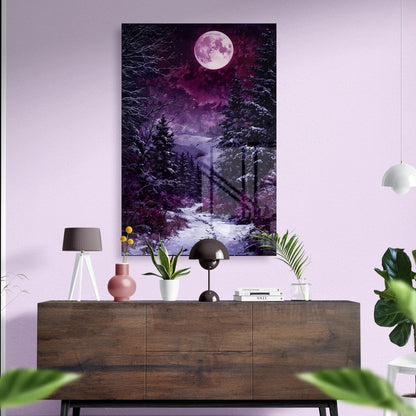 Moonlit Silence Glass Poster
