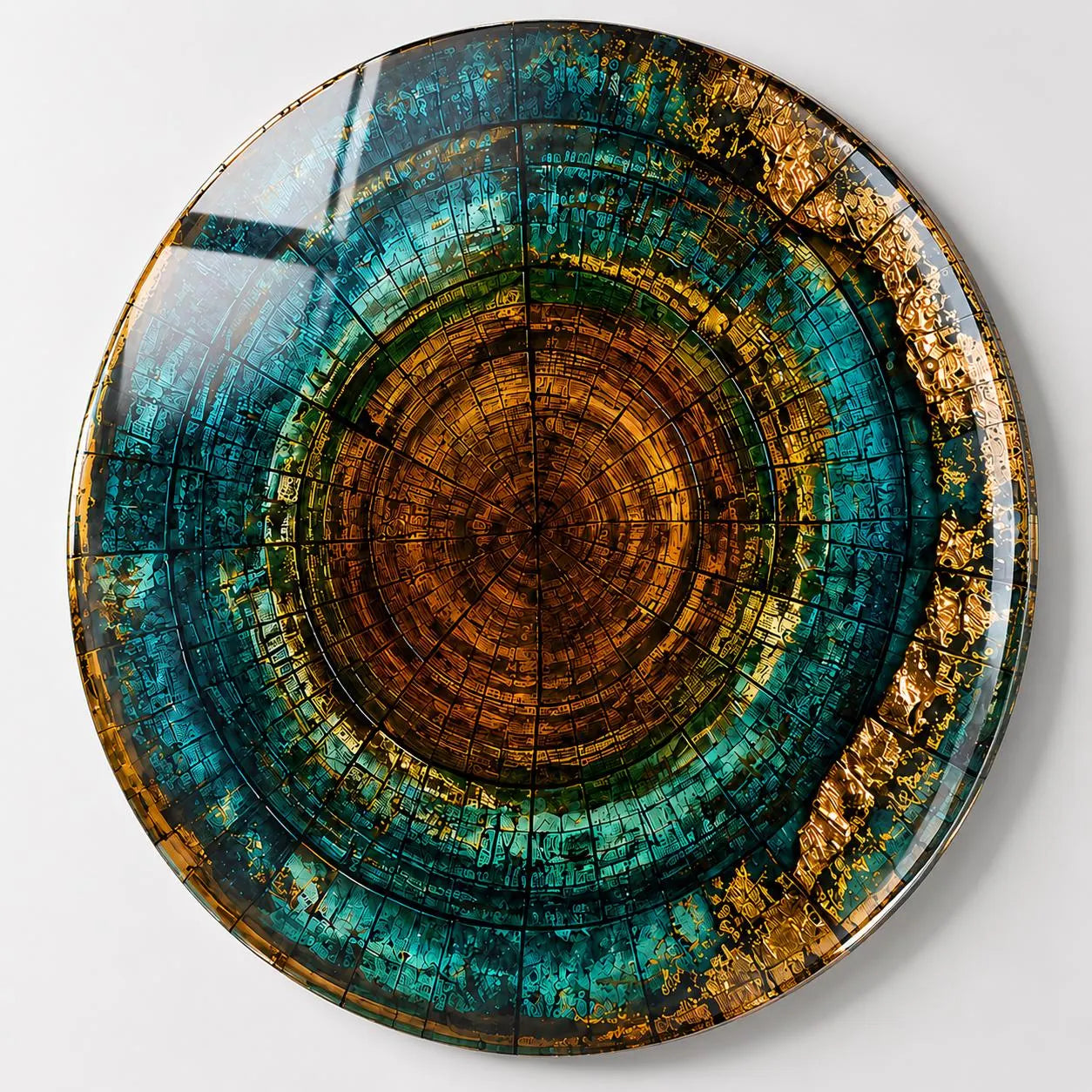 Tree Ring Glass Wall Art