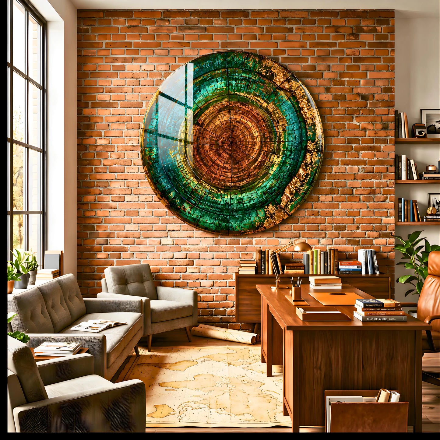 Tree Ring Glass Wall Art