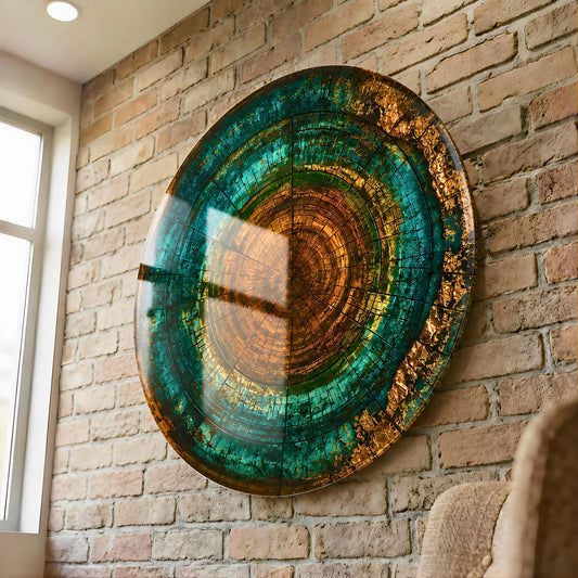Tree Ring Glass Wall Art