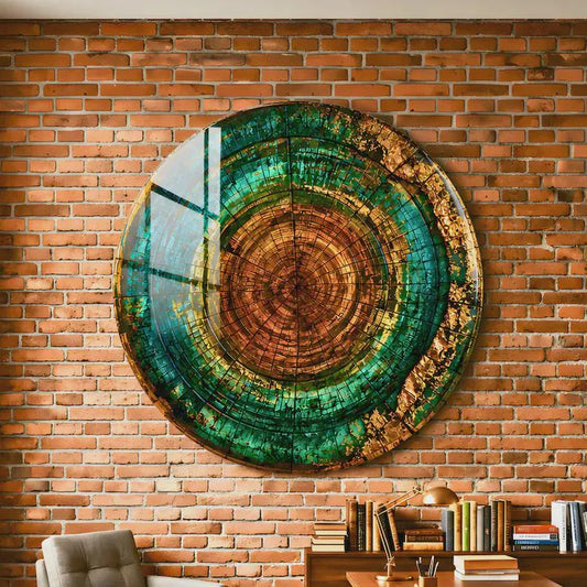 Tree Ring Glass Wall Art