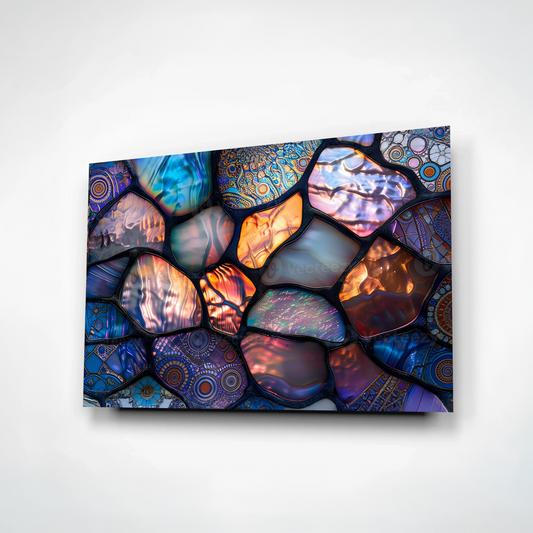 Abstract Stained Glass Mosaic Wall Art