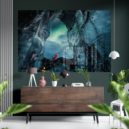 Lone on Glacier Glass Poster