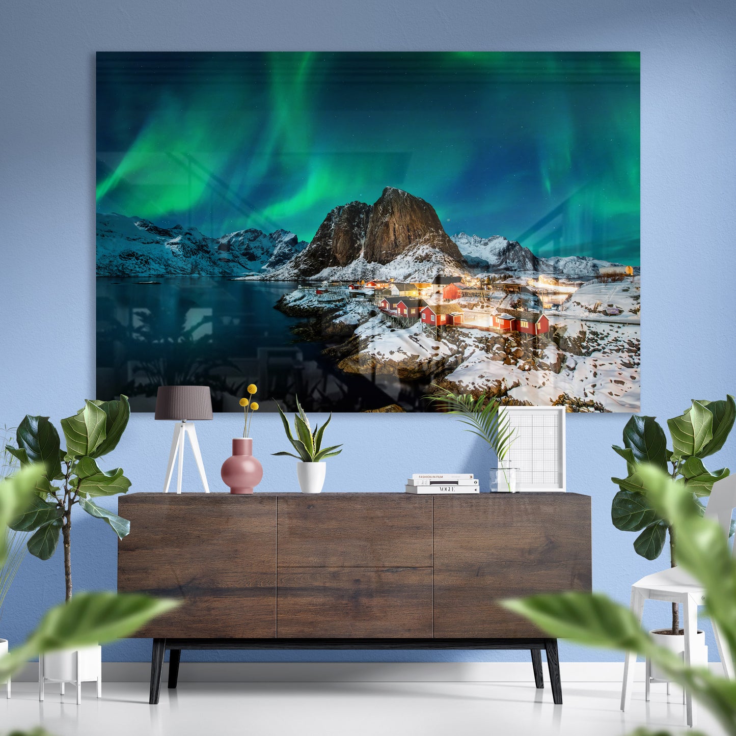 Aurora Over Hamnøy – Glass Wall Art