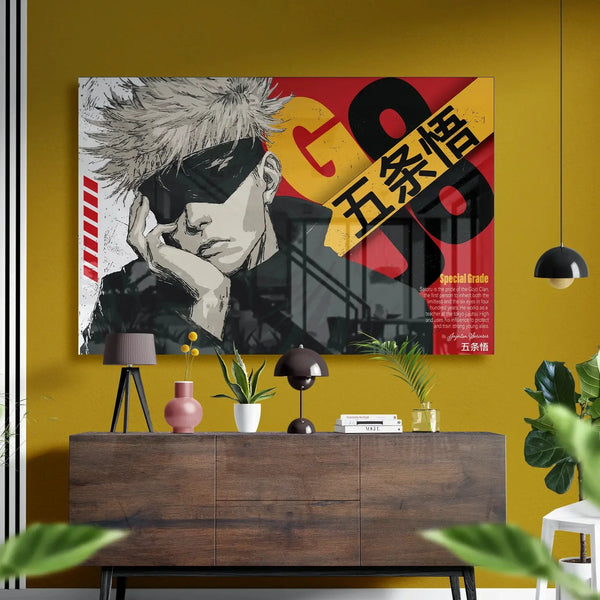 Gojo Satoru Special Grade – JJK Inspired Glass Art - Minteefy