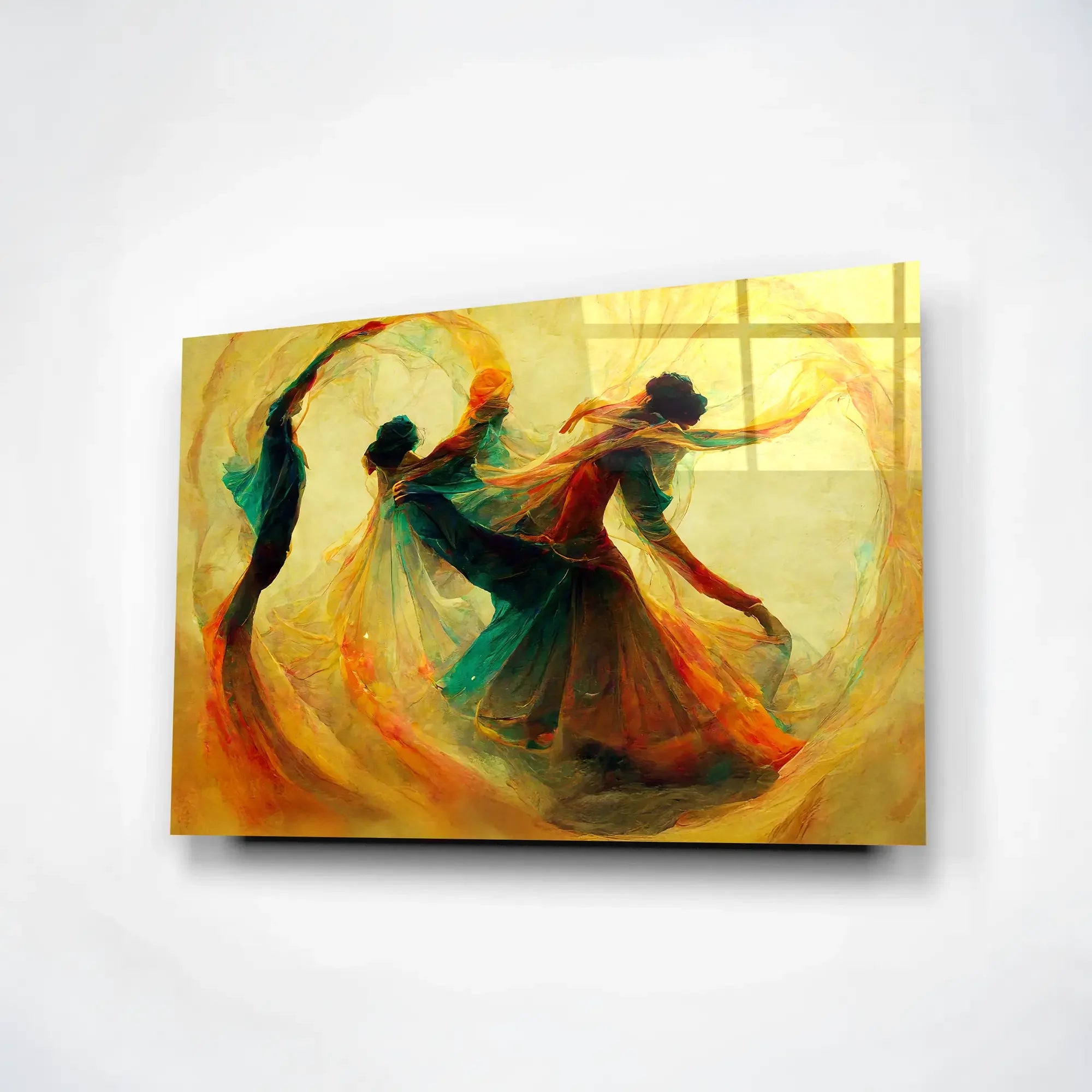 Radiant Dance Energy – Glass Wall Art