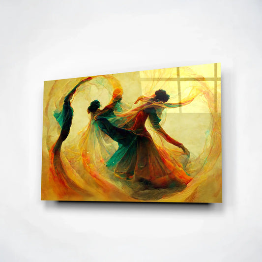 Radiant Dance Energy – Abstract Movement Glass Wall Art