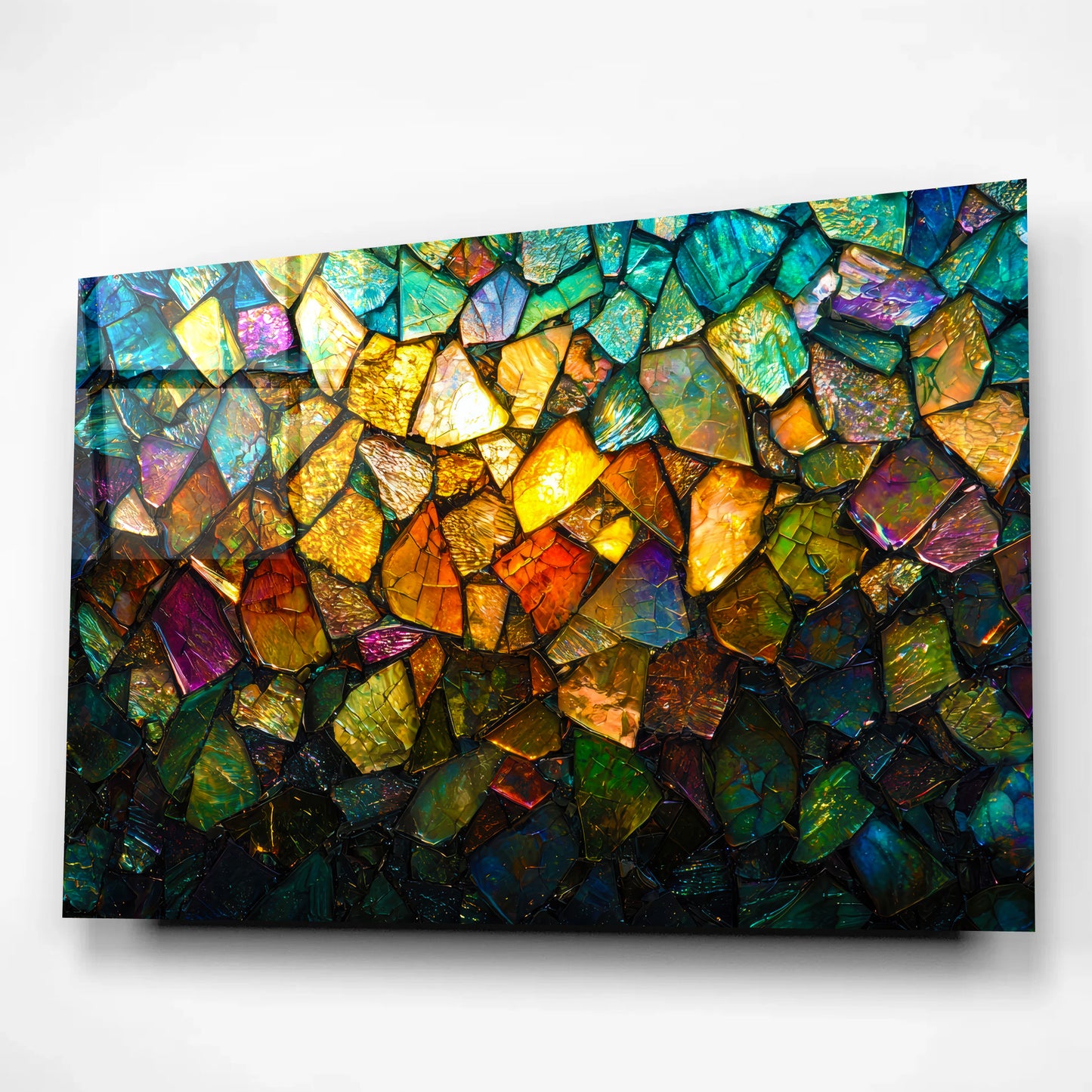 Prismatic Abstract Mosaic Glass Wall Art