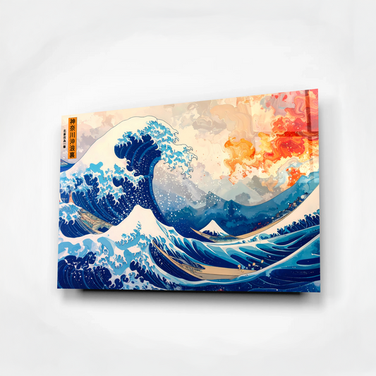 The Great Wave of Kanagawa Glass Art