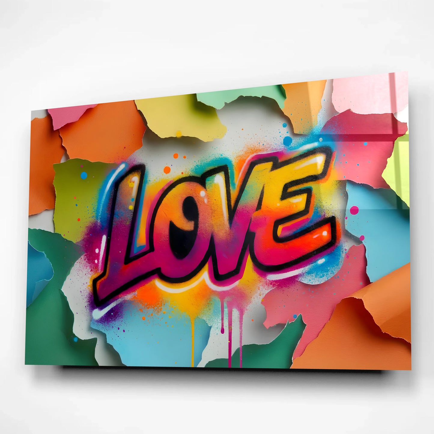 Love Burst – Colorful Graffiti Glass Art