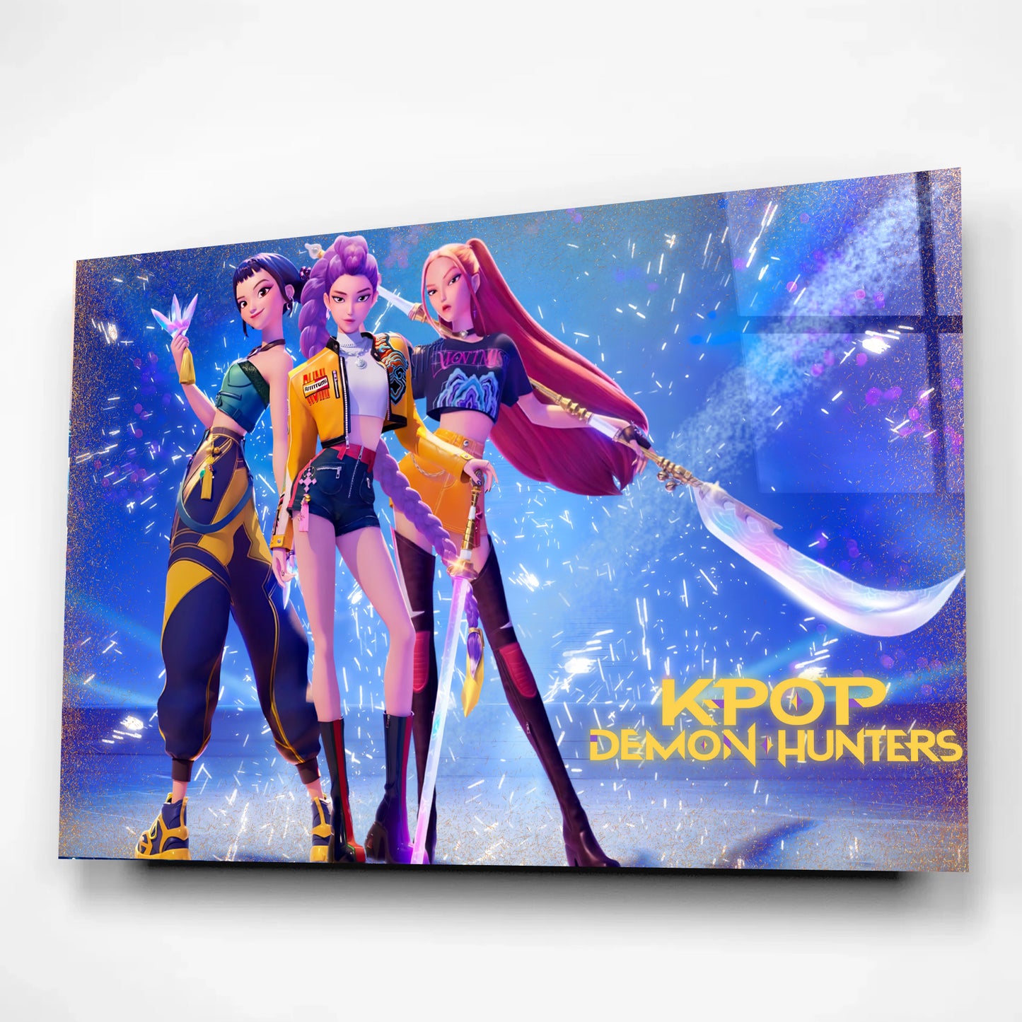 K-Pop Demon Hunters Trinity Glass Art