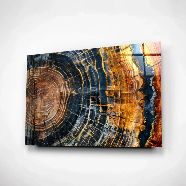 Colorful Tree Rings Glass Wall Art.