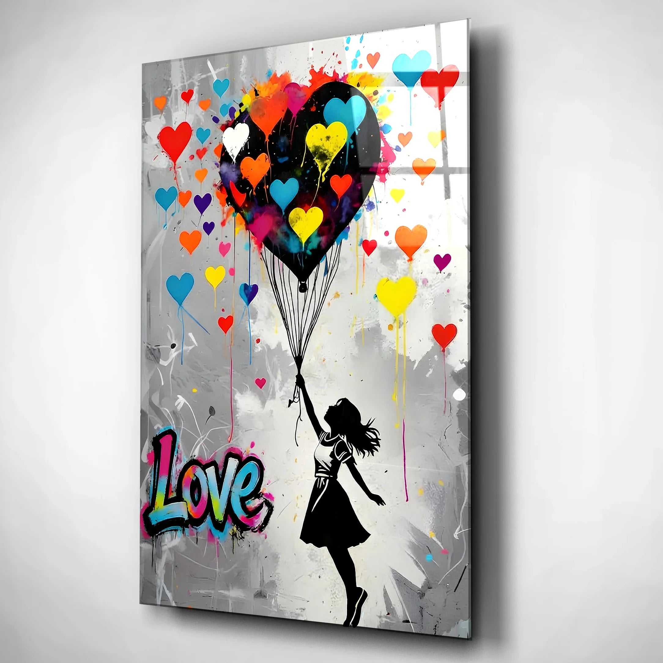 Love Takes Flight Glass Wall Art