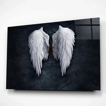 Guardian Angel Wings Faith Inspired Glass Wall Art
