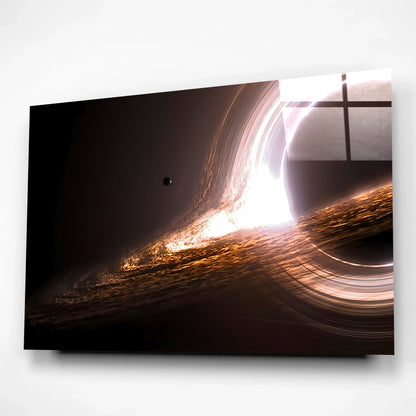 Into the Black Hole – Luminous Cosmic Glass Wall Art