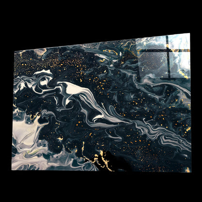 Celestial Marble Swirls Glass Wall Art