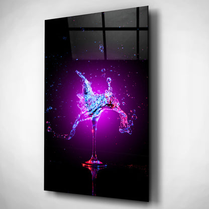 Neon Splash Cocktail – Vibrant Abstract Glass Wall Art