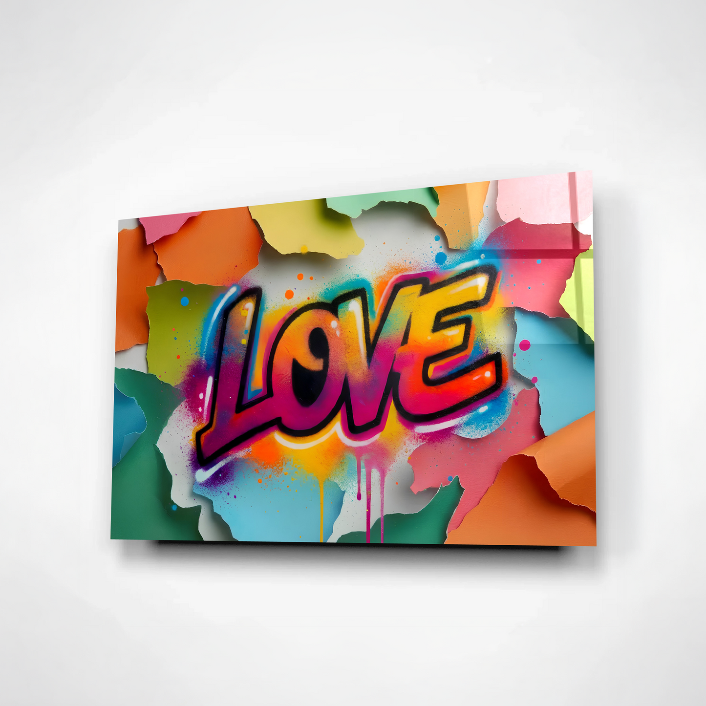 Love Burst – Colorful Graffiti Glass Art