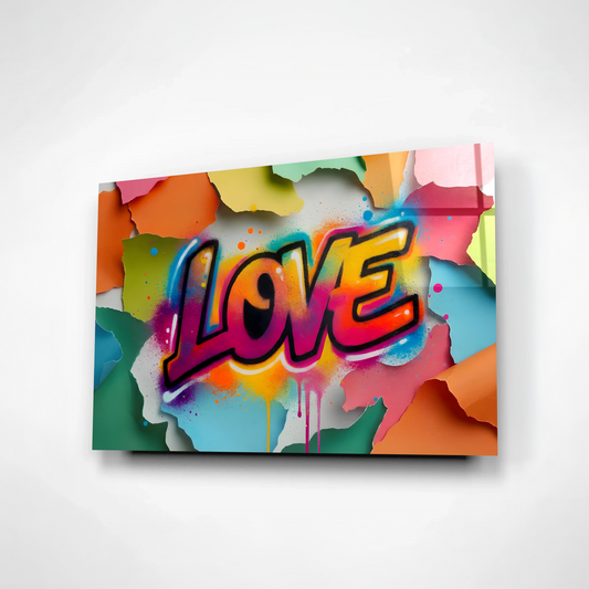 Love Burst – Colorful Graffiti Glass Art