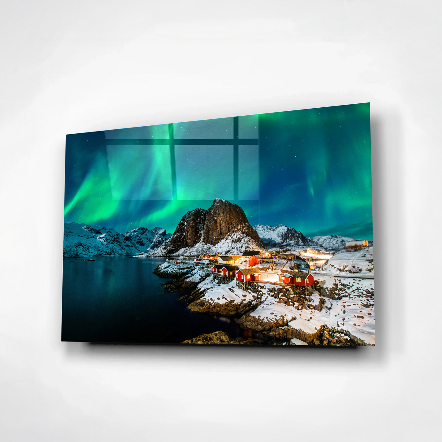 Aurora Over Hamnøy – Glass Wall Art