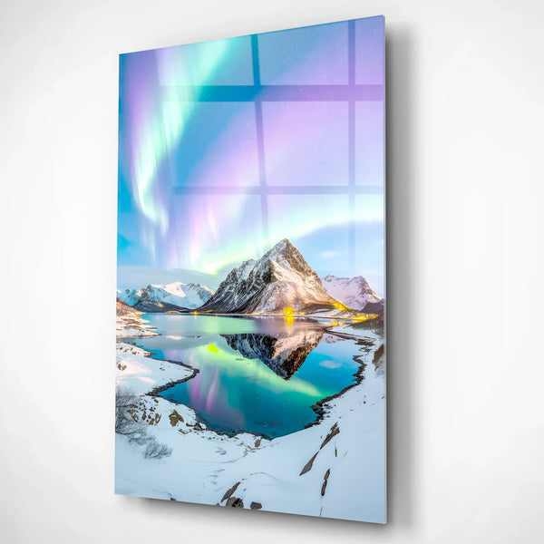 Heaven’s Veil – Lights of the North Glass Wall Art - Minteefy