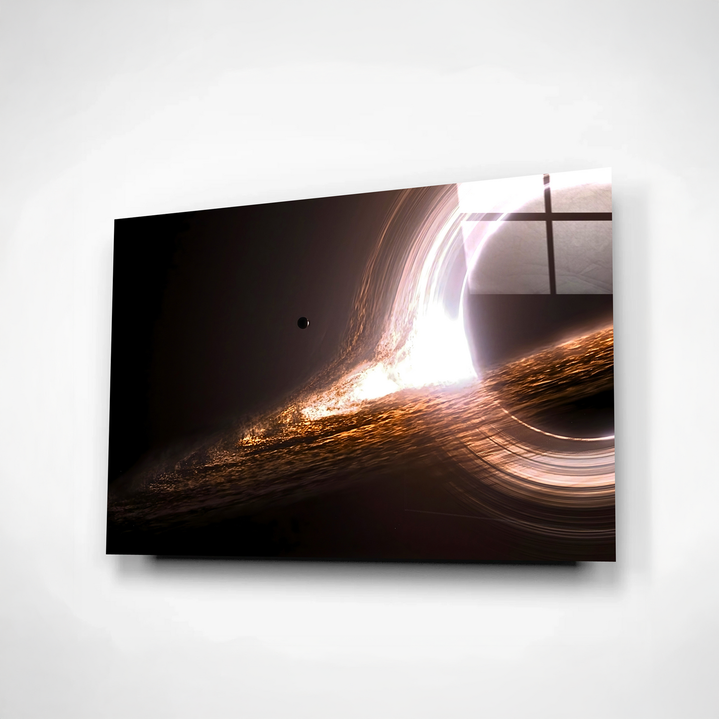 Into the Black Hole – Luminous Cosmic Glass Wall Art