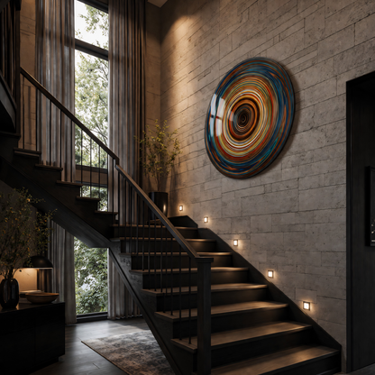 Colorful Abstract Spiral Glass Wall Art