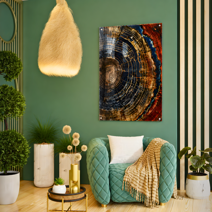 Tree Rings Glass Wall Art