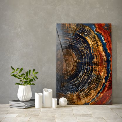 Tree Rings Glass Wall Art
